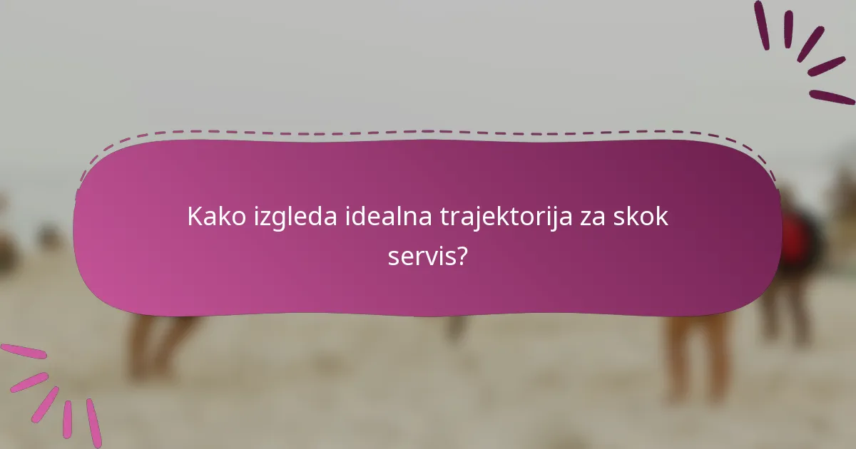 Kako izgleda idealna trajektorija za skok servis?